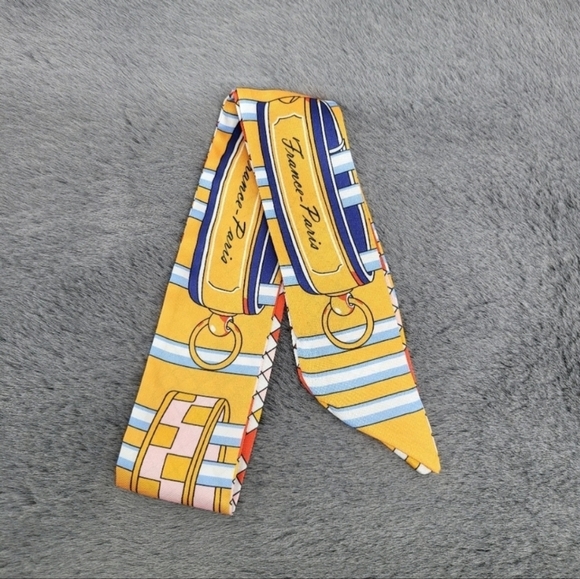 New France Paris Rope Silk Skinny Scarf Twilly - Picture 1 of 7